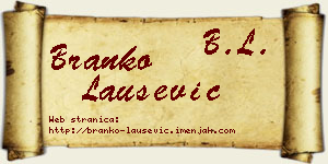 Branko Laušević vizit kartica